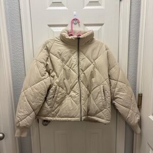 American Eagle Outfitters Beige Puffer Jacket